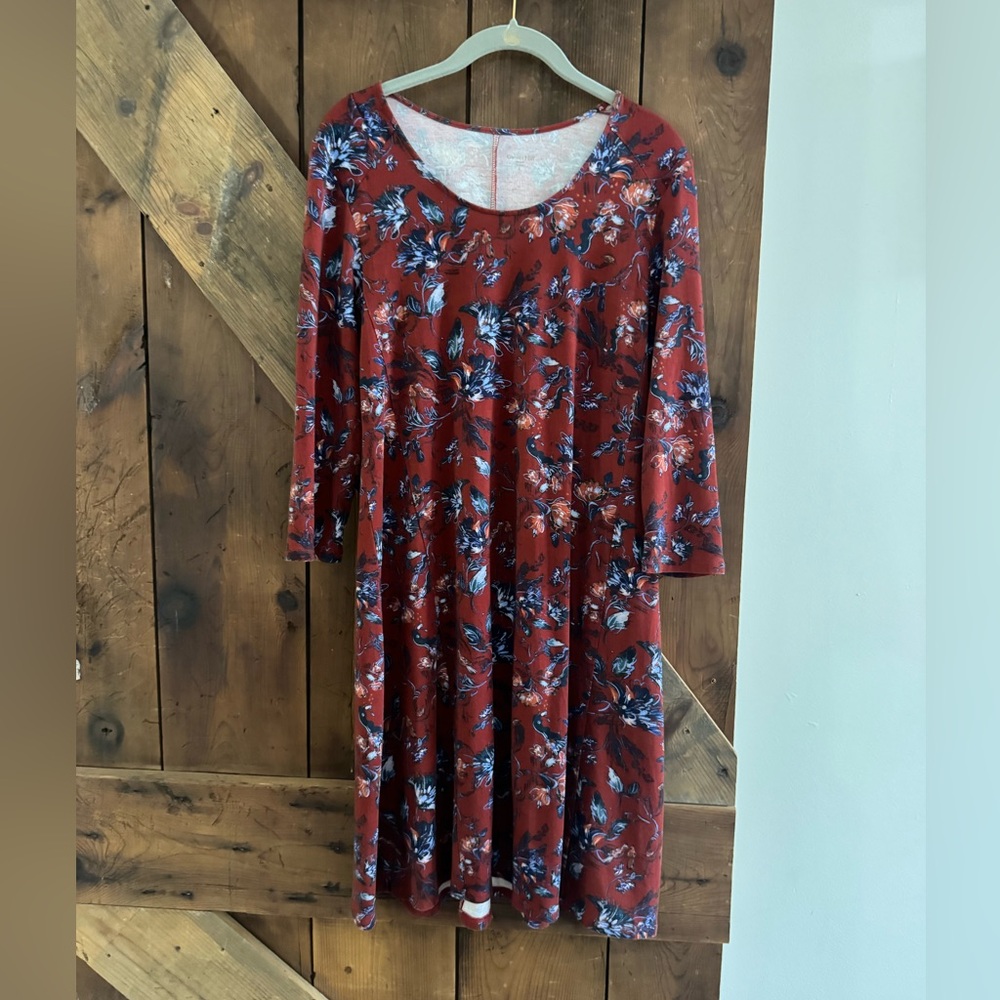 Garnet Hill Rust Floral Dress